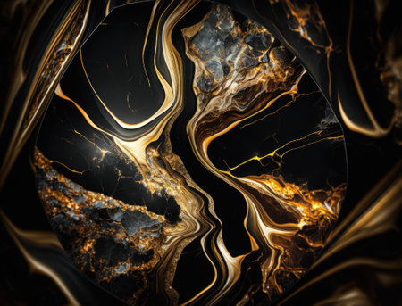 Marble stone texture background material with elements of semi-precious stones and gold created with Generative AI technologyの素材