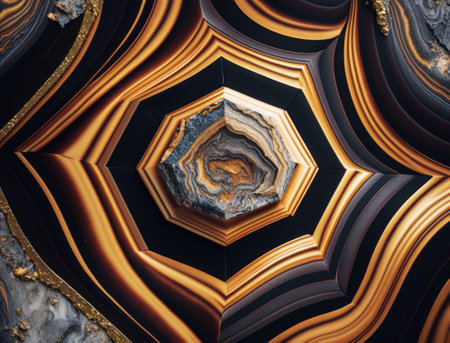 Marble stone texture background material with elements of semi-precious stones and gold created with Generative AI technologyの素材
