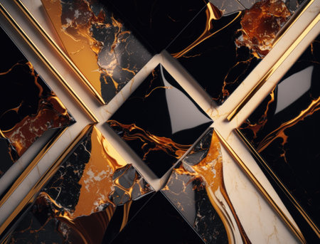 Marble stone texture background material with elements of semi-precious stones and gold created with Generative AI technologyの素材
