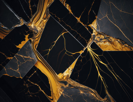 Marble stone texture background material with elements of semi-precious stones and gold created with Generative AI technologyの素材