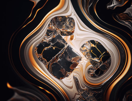 Marble stone texture background material with elements of semi-precious stones and gold created with Generative AI technologyの素材