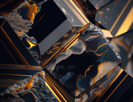 Marble stone texture background material with elements of semi-precious stones and gold created with Generative AI technologyの素材