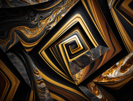 Marble stone texture background material with elements of semi-precious stones and gold created with Generative AI technologyの素材