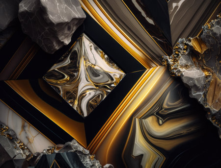 Marble stone texture background material with elements of semi-precious stones and gold created with Generative AI technologyの素材