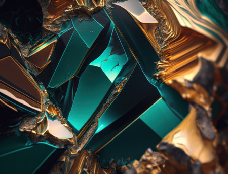 Marble stone texture background material with elements of semi-precious stones and gold created with Generative AI technologyの素材