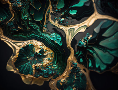 Marble stone texture background material with elements of semi-precious stones and gold created with Generative AI technologyの素材