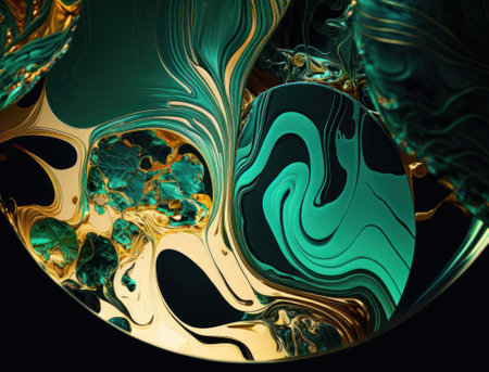 Marble stone texture background material with elements of semi-precious stones and gold created with Generative AI technologyの素材