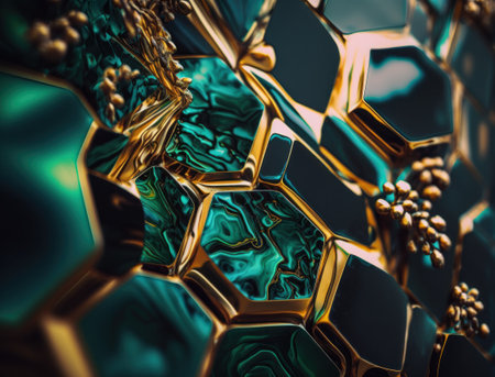 Marble stone texture background material with elements of semi-precious stones and gold created with Generative AI technologyの素材