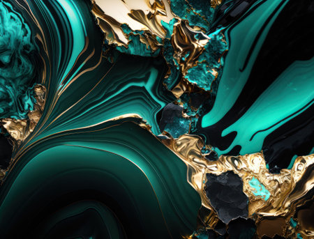 Marble stone texture background material with elements of semi-precious stones and gold created with Generative AI technologyの素材