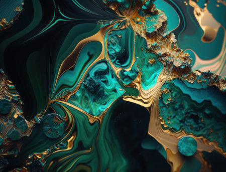 Marble stone texture background material with elements of semi-precious stones and gold created with Generative AI technologyの素材