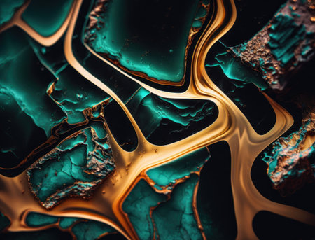 Marble stone texture background material with elements of semi-precious stones and gold created with Generative AI technologyの素材