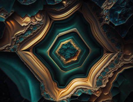 Marble stone texture background material with elements of semi-precious stones and gold created with Generative AI technologyの素材