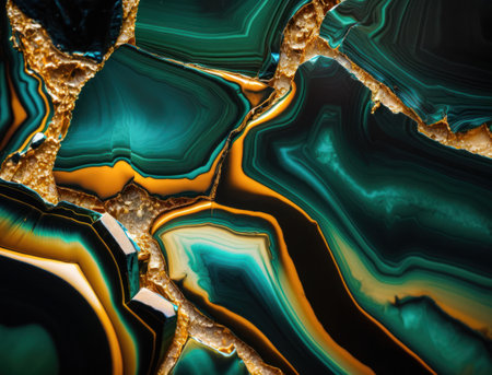 Marble stone texture background material with elements of semi-precious stones and gold created with Generative AI technologyの素材