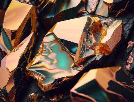Marble stone texture background material with elements of semi-precious stones and gold created with Generative AI technologyの素材