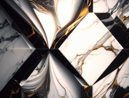 Marble stone texture background material with elements of semi-precious stones and gold created with Generative AI technologyの素材