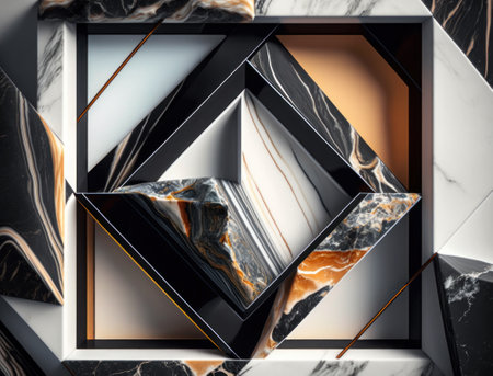 Marble stone texture background material with elements of semi-precious stones and gold created with Generative AI technologyの素材