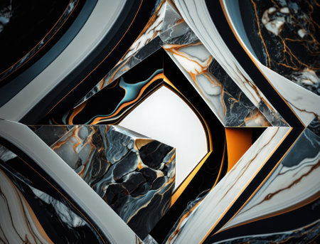 Marble stone texture background material with elements of semi-precious stones and gold created with Generative AI technologyの素材