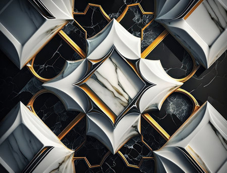 Marble stone texture background material with elements of semi-precious stones and gold created with Generative AI technologyの素材