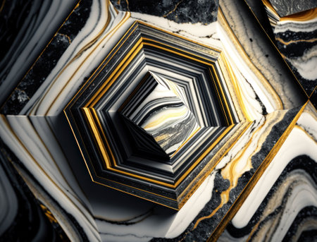 Marble stone texture background material with elements of semi-precious stones and gold created with Generative AI technologyの素材