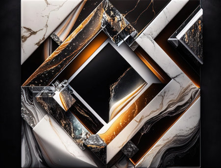 Marble stone texture background material with elements of semi-precious stones and gold created with Generative AI technologyの素材