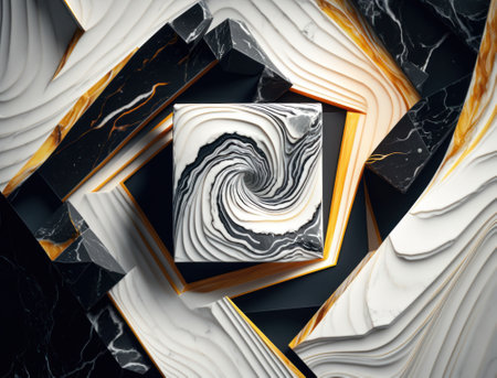 Marble stone texture background material with elements of semi-precious stones and gold created with Generative AI technologyの素材