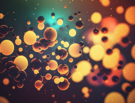 Colorful abstract geometric background with dot shapes pointillism style created with Generative AI technologyの素材
