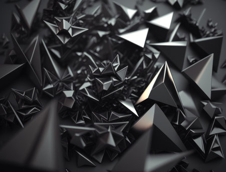 Futuristic abstract pyramid geometric background created with Generative AI technologyの素材