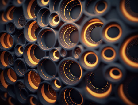 Modern technology Geometric background with spheres created with Generative AI technologyの素材