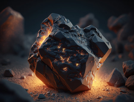 Tektite Meteorite background stone created with Generative AI technologyの素材