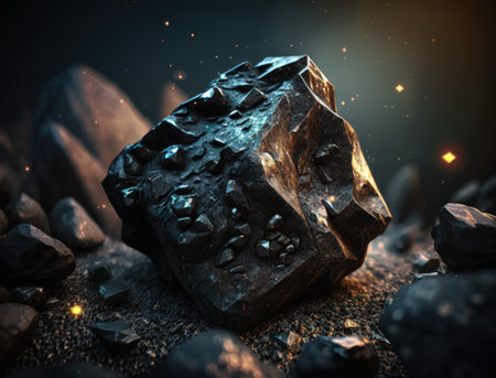 Tektite Meteorite background stone created with Generative AI technologyの素材