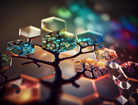 Colorful Crystal tree hybrid created with Generative AI technologyの素材