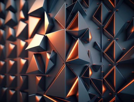 Futuristic triangles background Abstract geometric pattern created with Generative AI technologyの素材