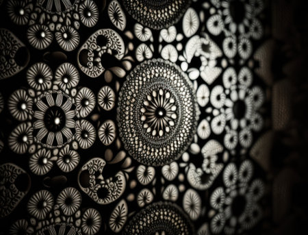 Royal vintage Victorian Gothic dark background Rococo venzel and whorl created with Generative AI technologyの素材