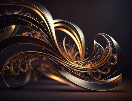 Royal vintage Victorian Gothic dark background Rococo venzel and whorl created with Generative AI technologyの素材