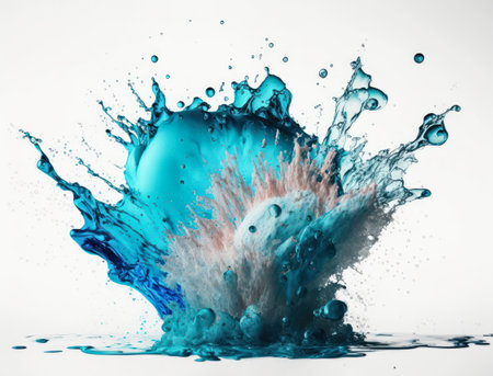 Fresh water splash background created with Generative AI technologyの素材