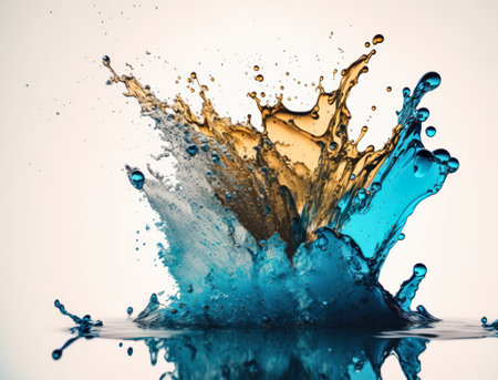 Fresh water splash background created with Generative AI technologyの素材
