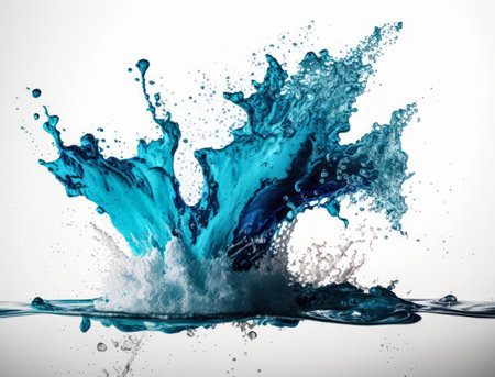 Fresh water splash background created with Generative AI technologyの素材
