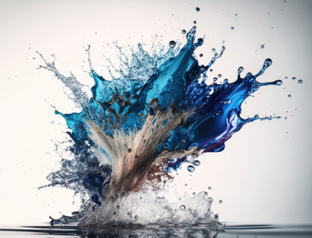 Fresh water splash background created with Generative AI technologyの素材