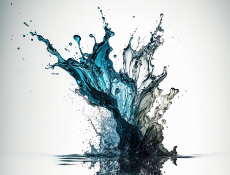 Fresh water splash background created with Generative AI technologyの素材