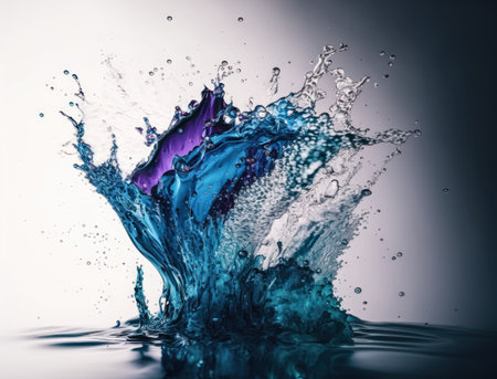 Fresh water splash background created with Generative AI technologyの素材
