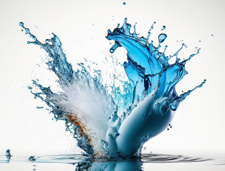 Fresh water splash background created with Generative AI technologyの素材