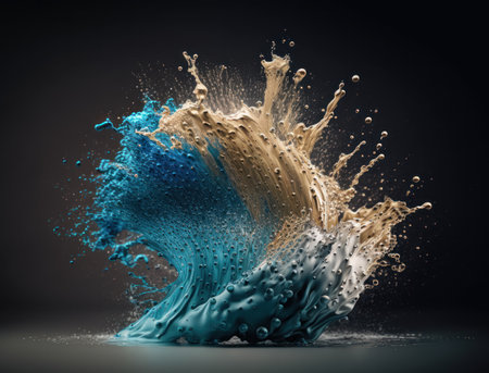 Fresh water splash background created with Generative AI technologyの素材