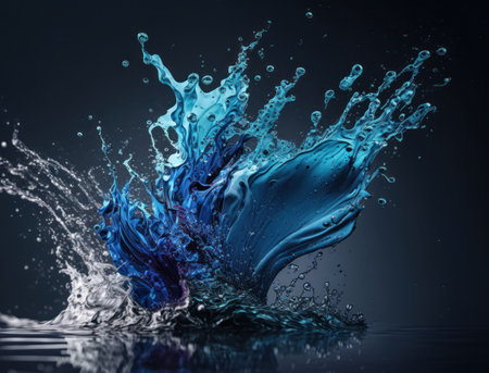 Fresh water splash background created with Generative AI technologyの素材