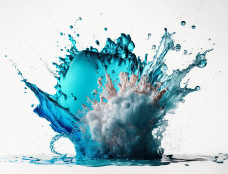 Fresh water splash background created with Generative AI technologyの素材