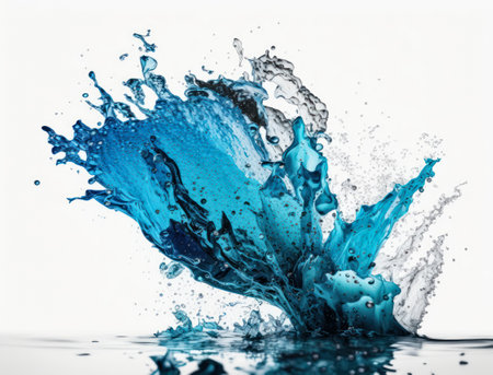 Fresh water splash background created with Generative AI technologyの素材