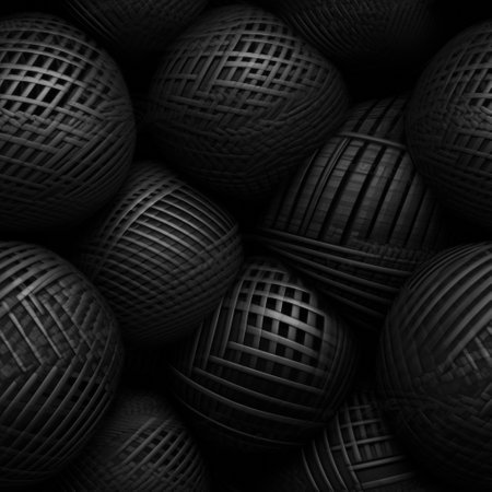 Dark black Geometric grid background Modern dark abstract texture created with Generative AI technologyの素材