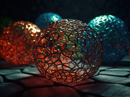 Colorful abstract background An abstract image featuring organic shapes and lines that intersect and overlap created with Generative AI technologyの素材