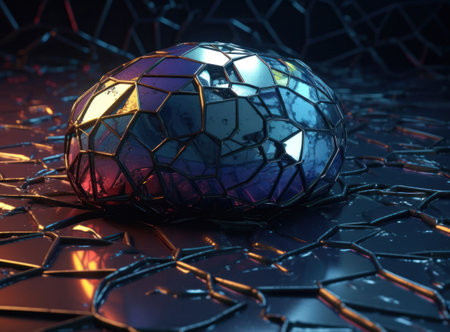 Colorful abstract background An abstract image featuring organic shapes and lines that intersect and overlap created with Generative AI technologyの素材