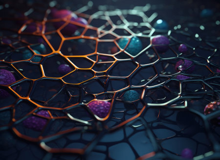 Colorful abstract background An abstract image featuring organic shapes and lines that intersect and overlap created with Generative AI technologyの素材