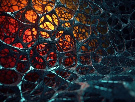 Colorful abstract background An abstract image featuring organic shapes and lines that intersect and overlap created with Generative AI technologyの素材